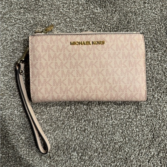 NWOT Michael Kors Jet Set Ballet (Pink) Double Zip Wallet